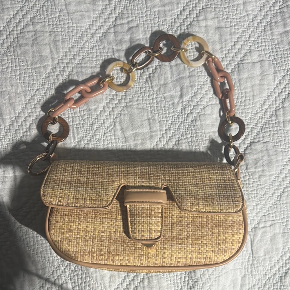 Stylish Tan Woven Women's Bag